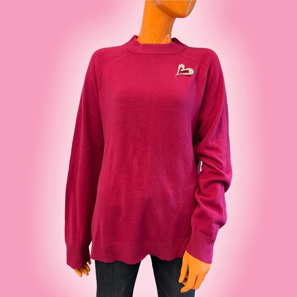 KAREN SCOTT Barbie Pink Mock Turtleneck Sweater